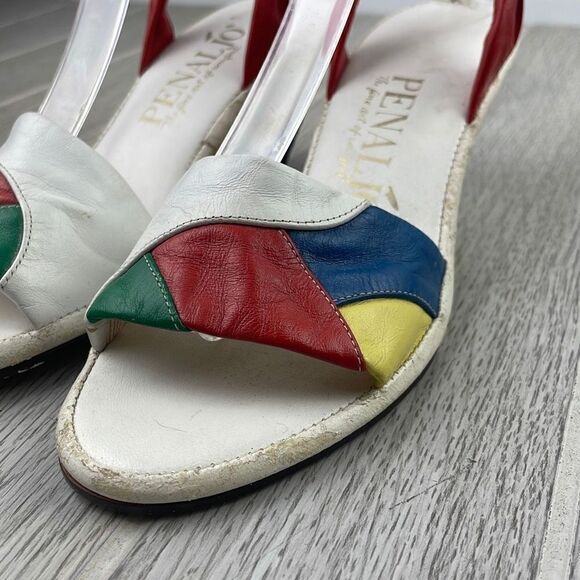 Penaljo Womens Strappy Multicolor Leather Open Toe Heels Size 4.5 - Picture 3 of 11